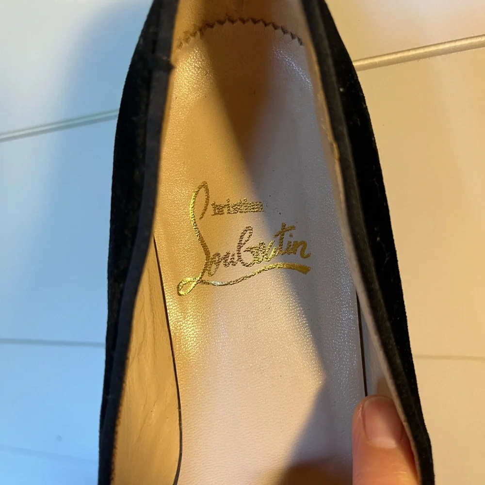VINTAGE Christian Louboutin Black Velvet Flats - Picture 2 of 7